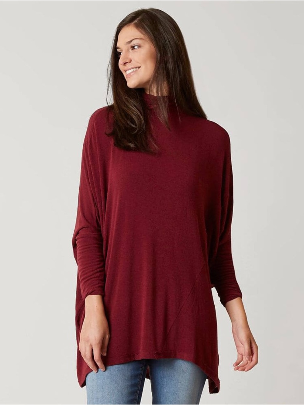 We The Free People Turtleneck Tunic Top Batwing Dolman Shirt Oversized Size L